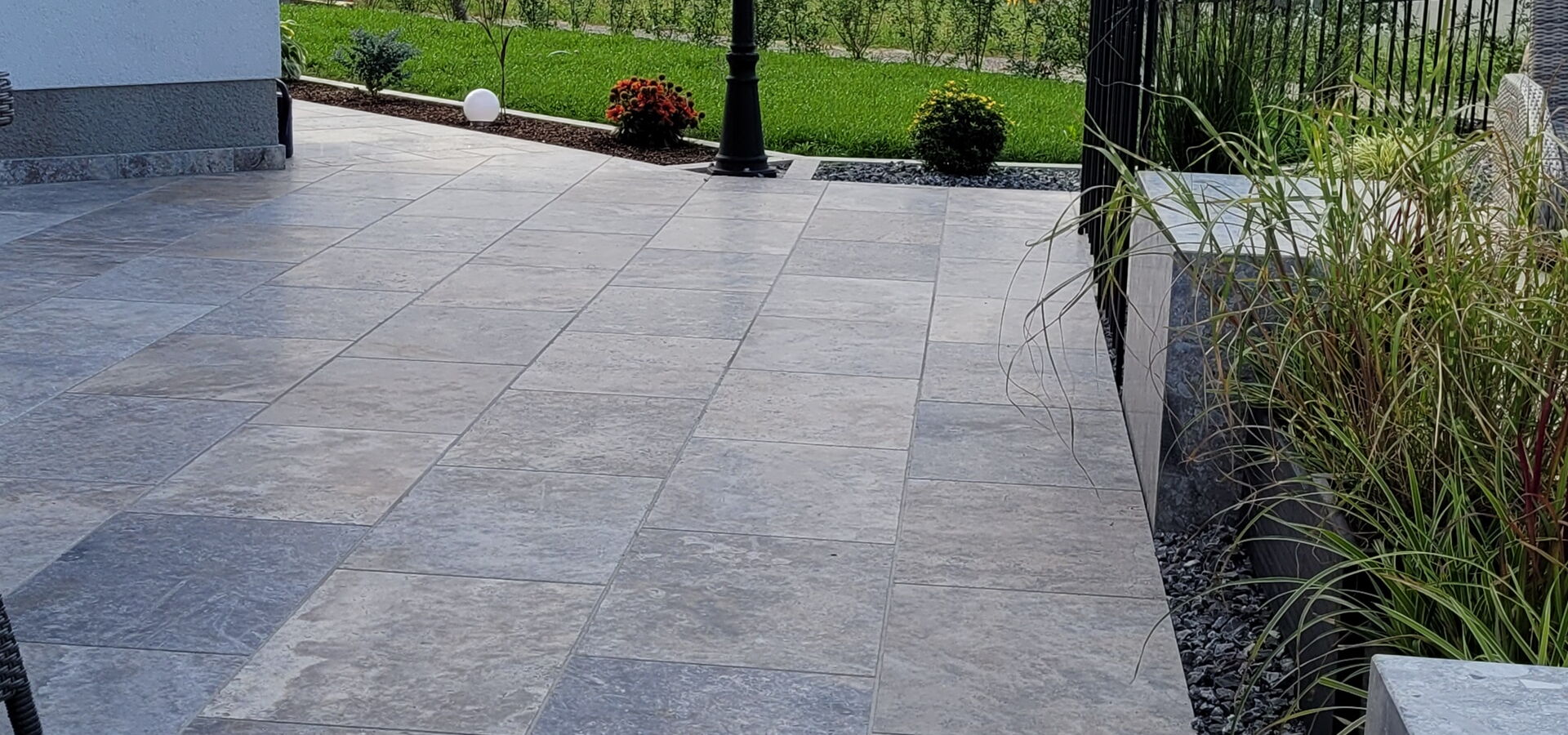 Natursteinplatten outdoor Travertin silver