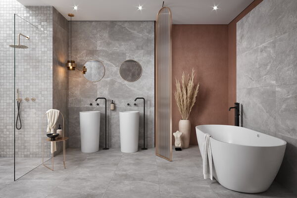 Badezimmer Wandfliesen und Bodenfliesen 12MKMA