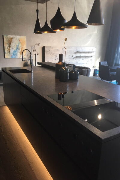Naturstein steel grey Küchenbekleidung