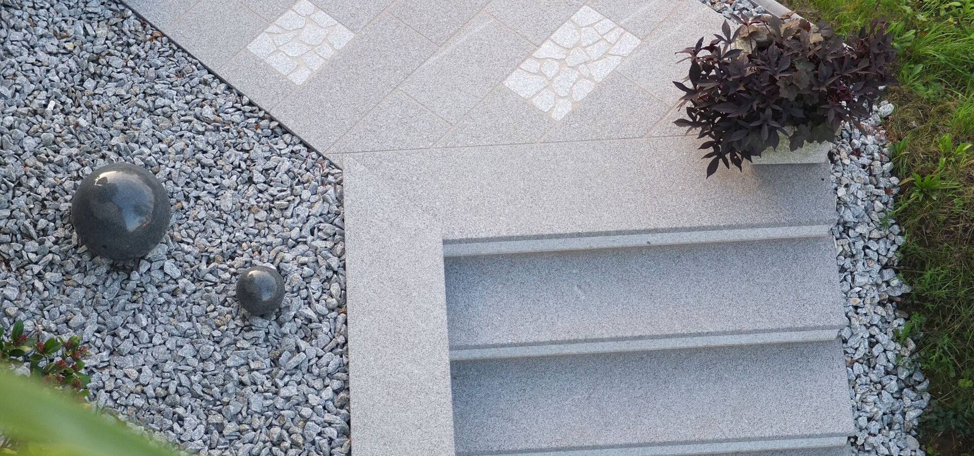 Stufenplatten Palladiana grau Außenbereich