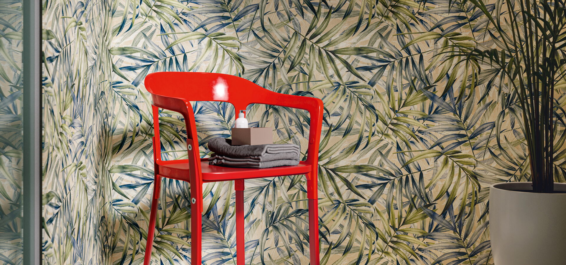 Feinsteinzeug in Tapetenoptik