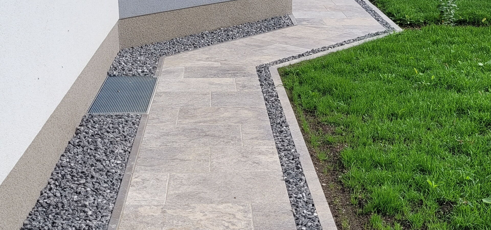 Travertin silver Gartenweg