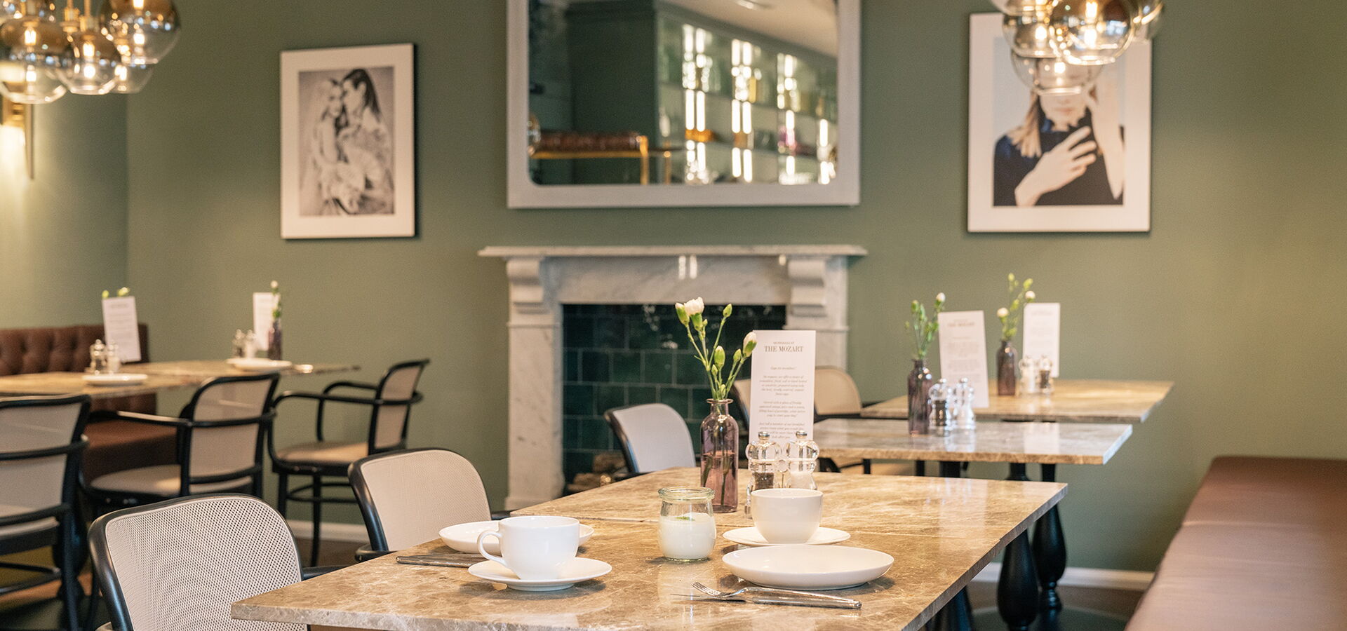 Emperador Tischplatten satiniert beige mit weißen Adern