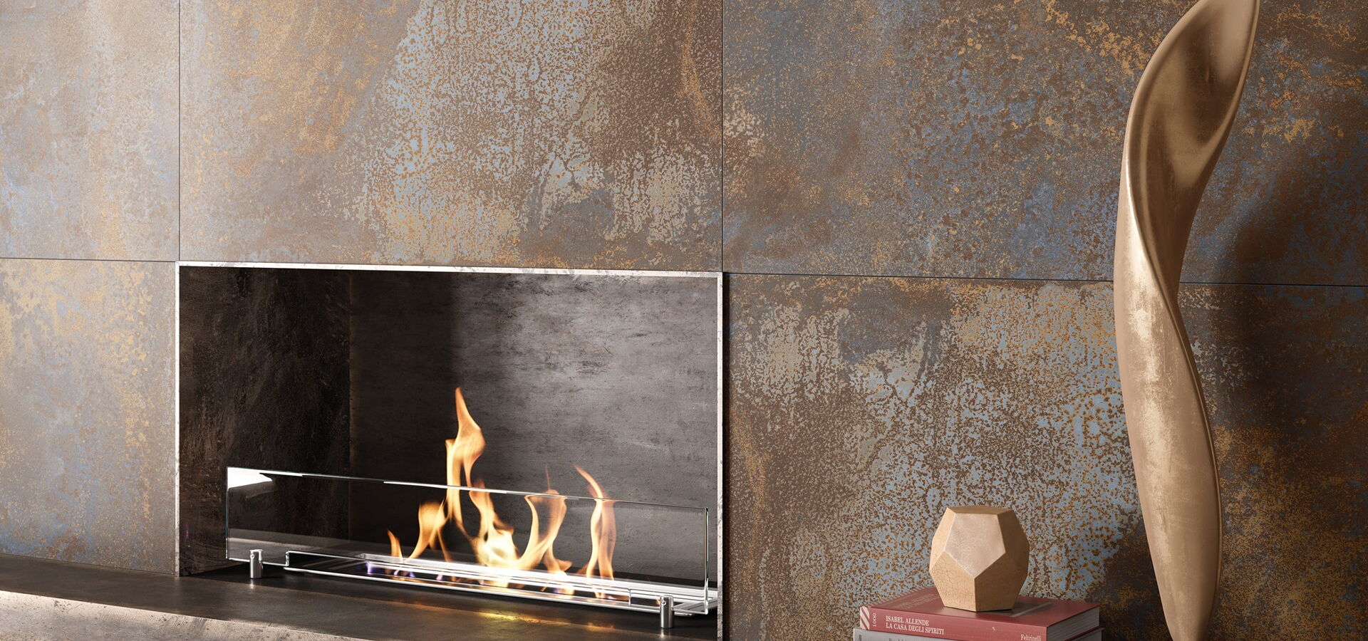 Feinsteinzeug für Kaminverkleidung