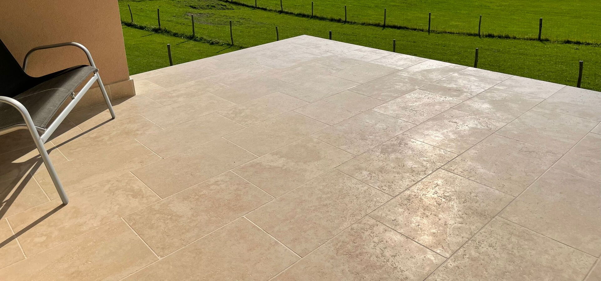 Travertin ivory gebürstet für den Außenbereich