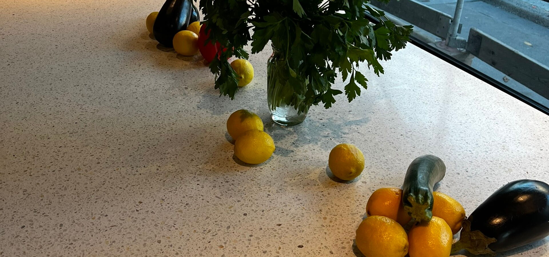 Agglo Marmo Resina Islanda geschliffen