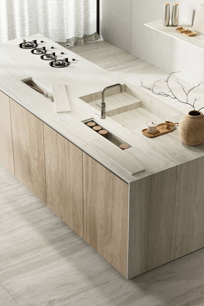 Feinsteinzeug für Küchenarbeitsplatten