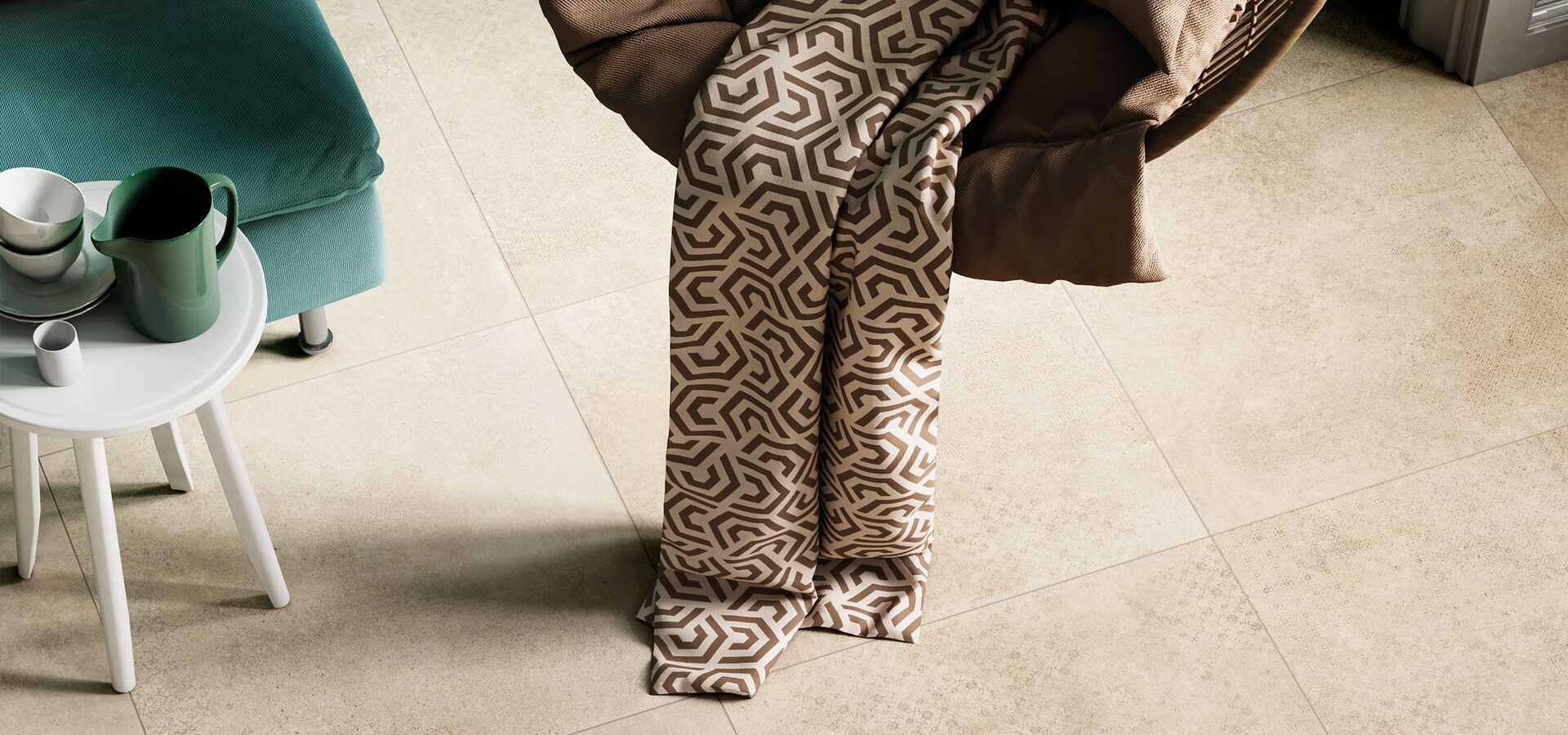 Bodenfliesen in warmer Sandsteinoptik