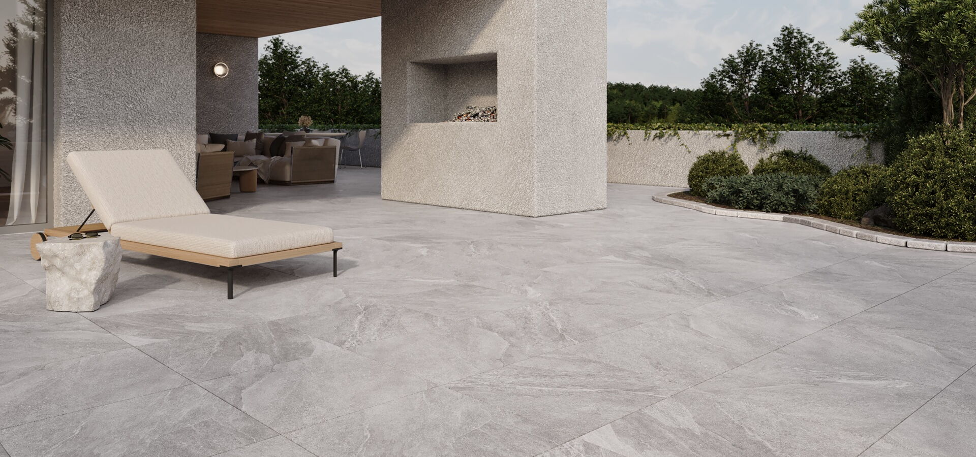 grau matt Zanzibar Terrassenplatte Outdoor